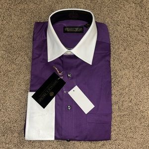 A plum bottom up shirt.